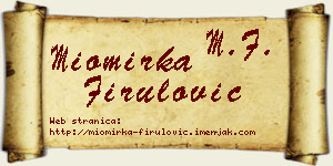 Miomirka Firulović vizit kartica